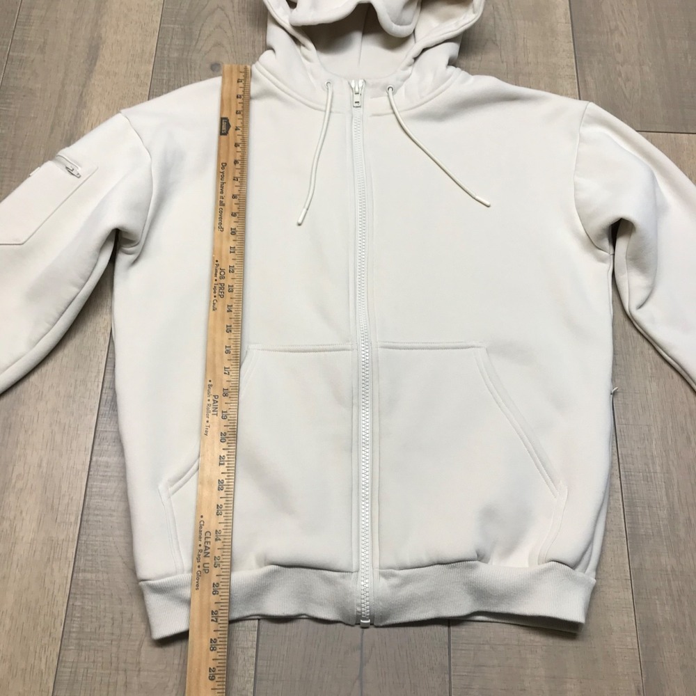 Comfrt Airplane Mode Hoodie Womens Size M Beige Travel Full Zip Bone Cream Cozy - Picture 14 of 15